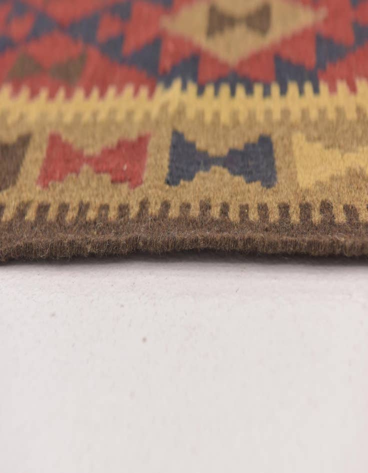 Detail image of 2' 2 x 6' 3  Hand Woven Kilim Maymana Wool Runner Rug