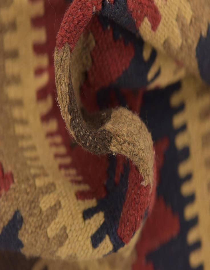 Detail image of 2' 2 x 6' 3  Hand Woven Kilim Maymana Wool Runner Rug