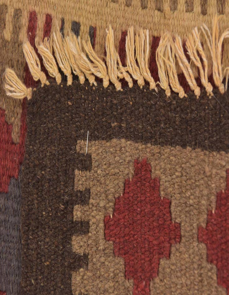 Detail image of 2' x 6' 3  Hand Woven Kilim Maymana Wool Runner Rug