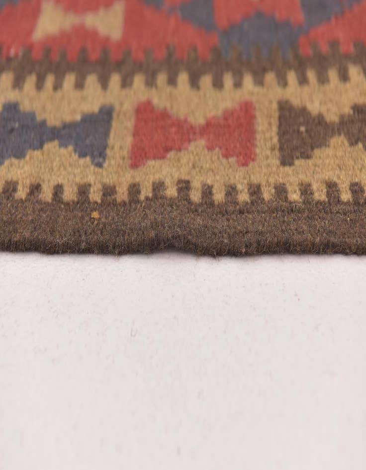 Detail image of 2' x 6' 3  Hand Woven Kilim Maymana Wool Runner Rug