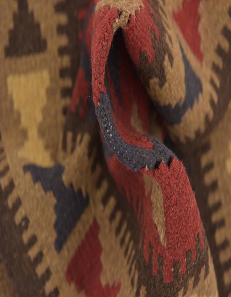 Detail image of 2' x 6' 3  Hand Woven Kilim Maymana Wool Runner Rug