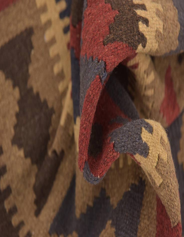 Detail image of 2' x 6' 4  Hand Woven Kilim Maymana Wool Runner Rug