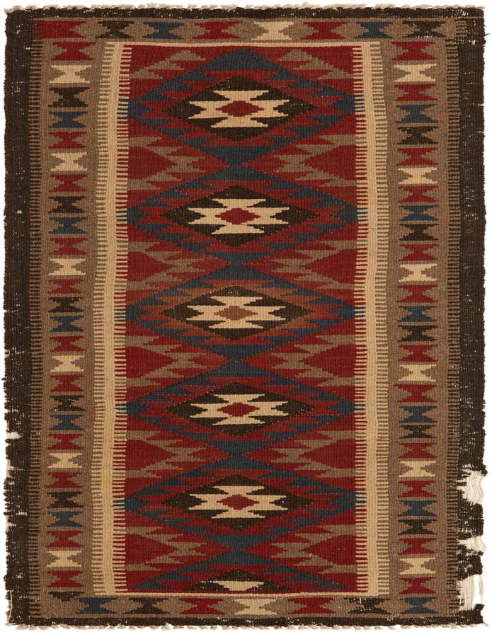 Detail image of 2' 3 x 6' 8 Hand Woven Kilim Maymana Wool Runner Rug