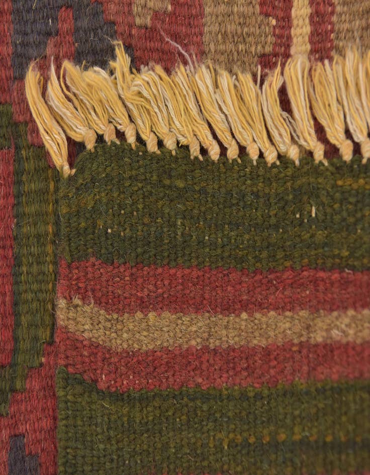 Detail image of 2' x 6' 3  Hand Woven Kilim Maymana Wool Runner Rug