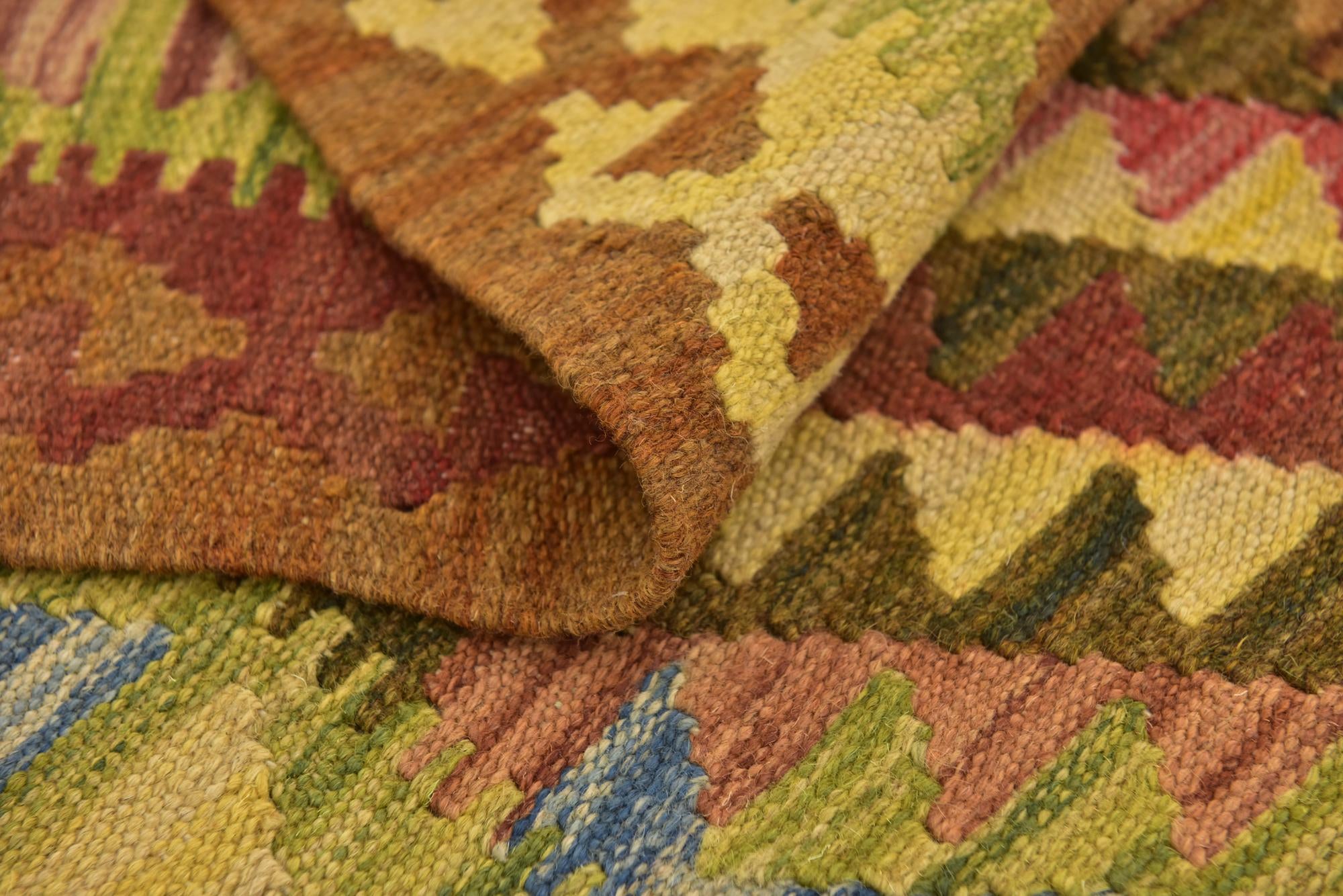 3' 2 x 6' Hand Woven Kilim Maymana Wool Runner Rug