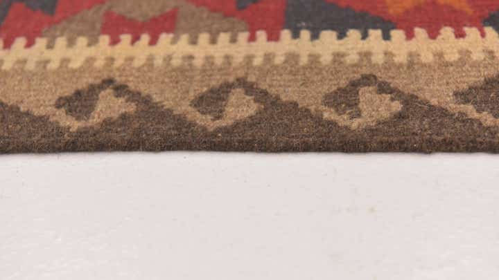 2' 8 x 10' Hand Woven Kilim Maymana Wool Runner Rug