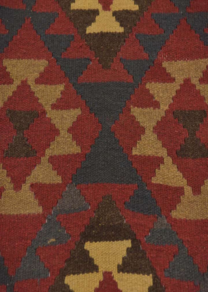 3' 3 x 6' 5 Hand Woven Kilim Maymana Wool Runner Rug