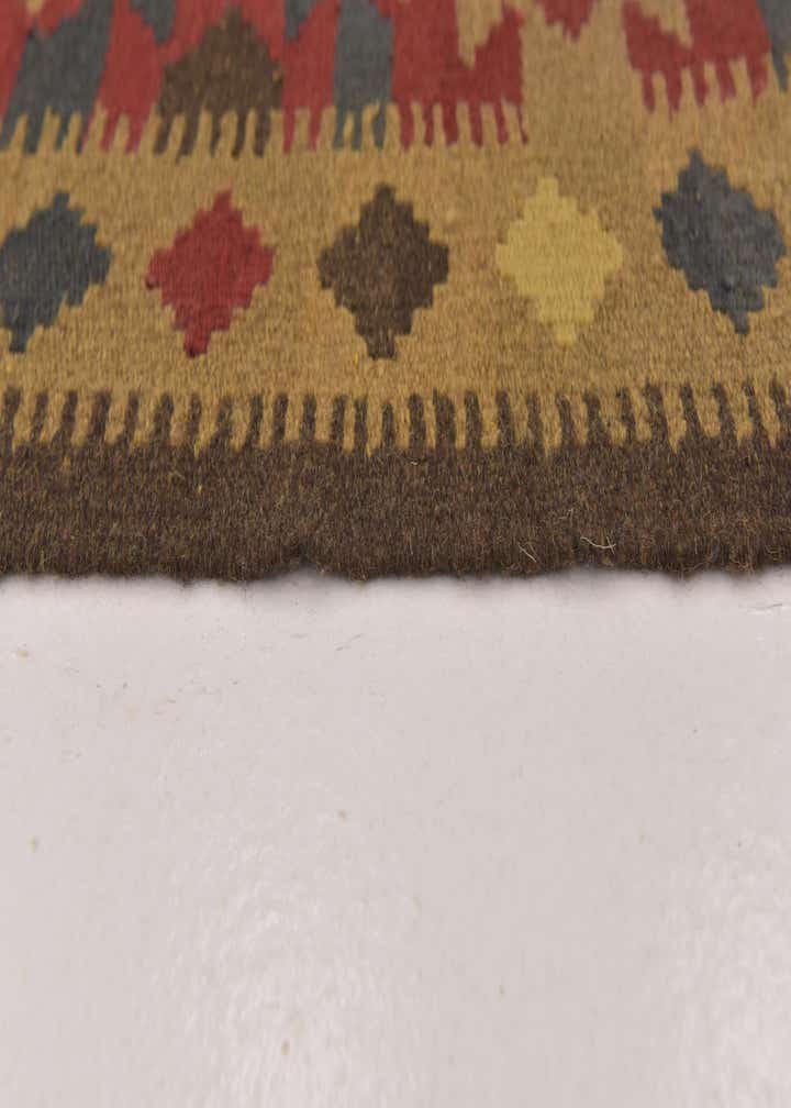 3' 3 x 6' 5 Hand Woven Kilim Maymana Wool Runner Rug
