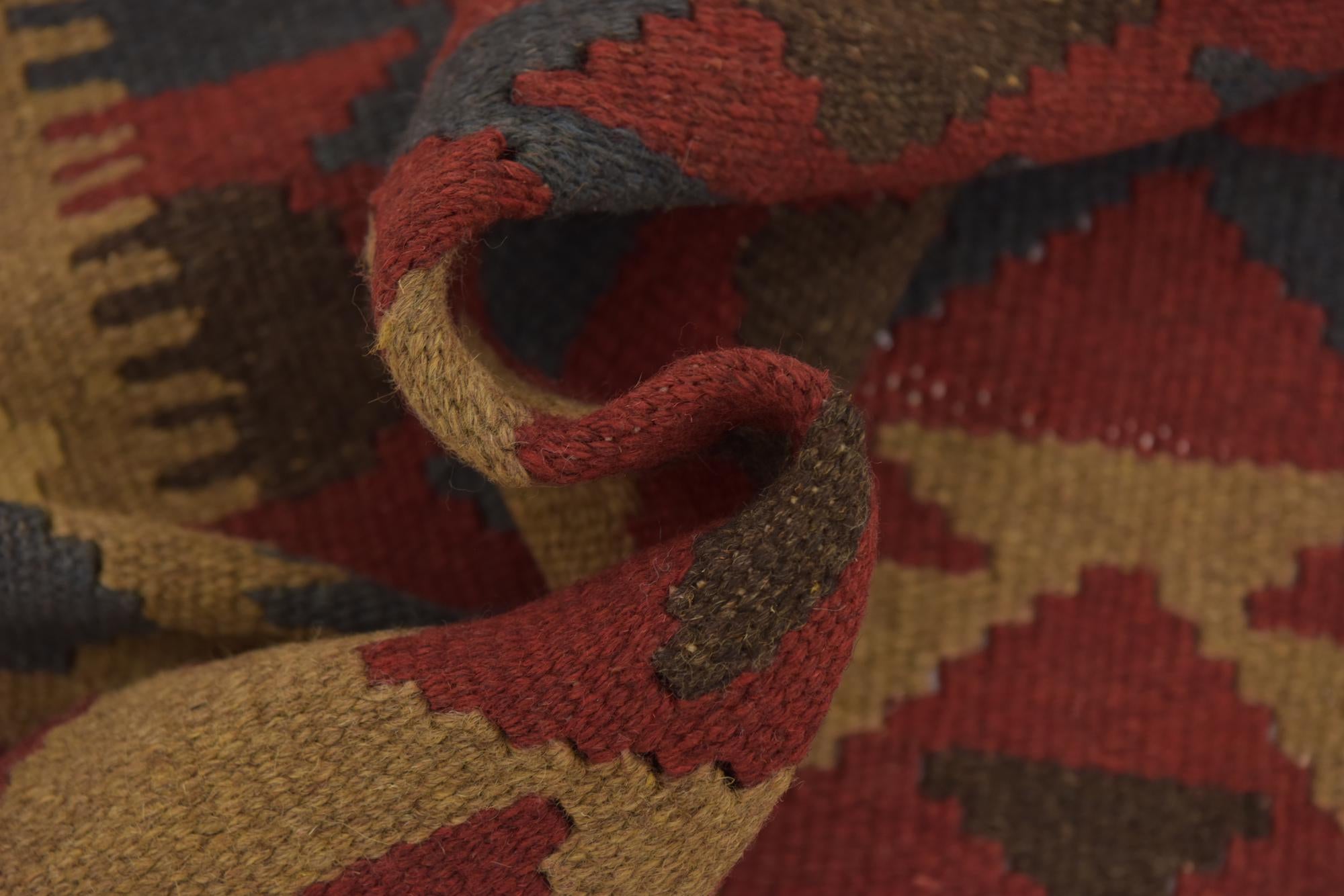 3' 3 x 6' 5 Hand Woven Kilim Maymana Wool Runner Rug