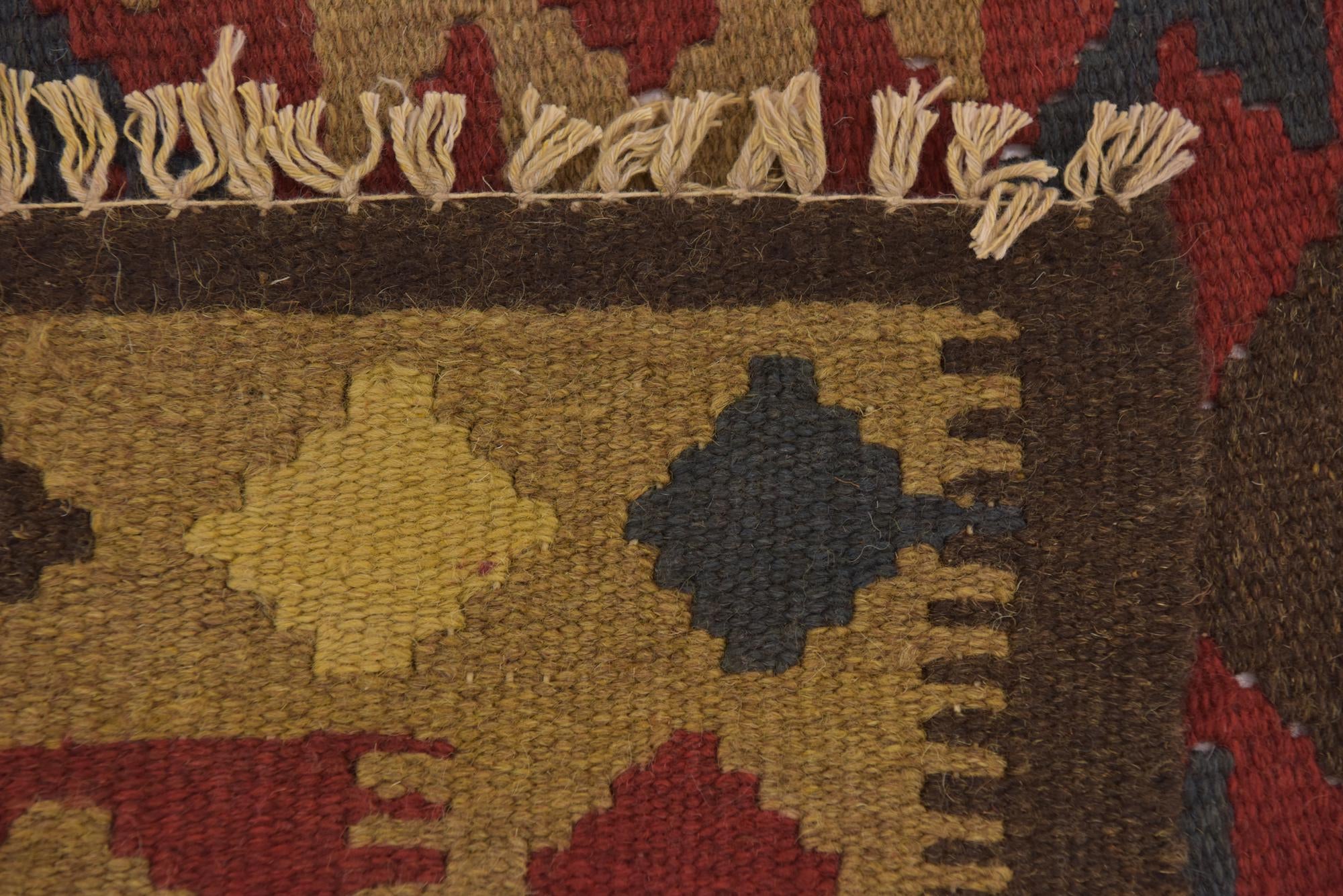 3' 3 x 6' 5 Hand Woven Kilim Maymana Wool Runner Rug