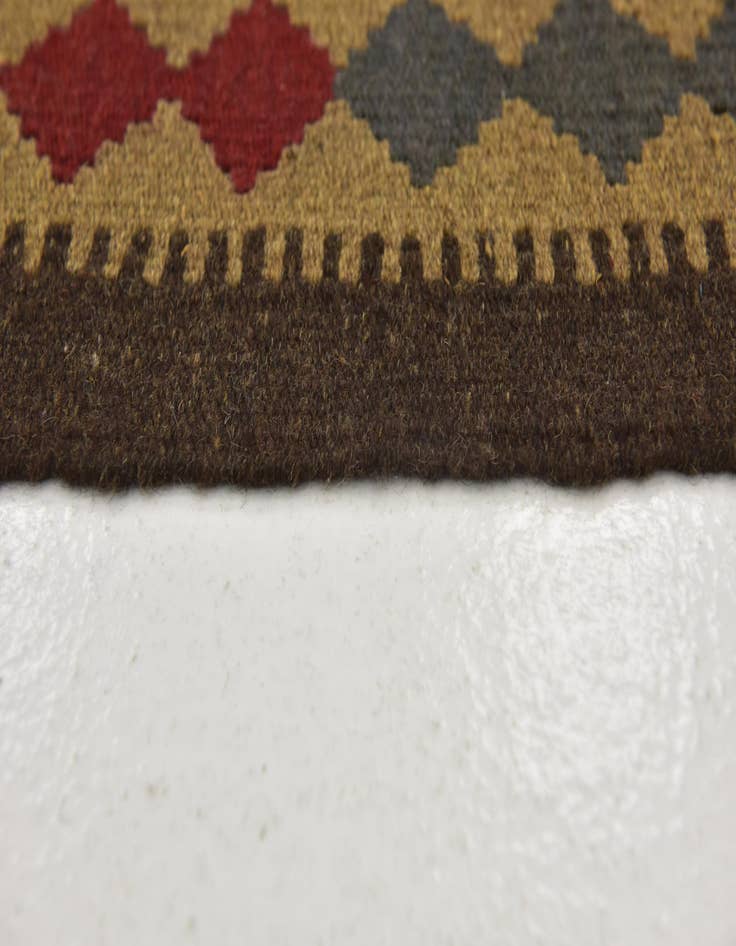 Detail image of 3' 3 x 6' 2  Hand Woven Kilim Maymana Wool Runner Rug