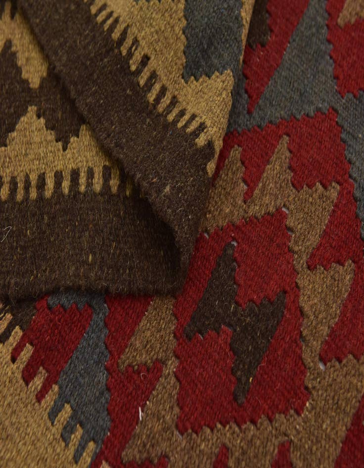 Detail image of 3' 3 x 6' 2  Hand Woven Kilim Maymana Wool Runner Rug