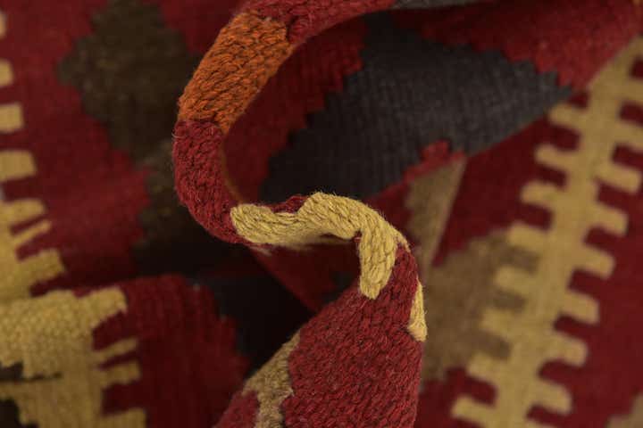 3' 4 x 6' 8 Hand Woven Kilim Maymana Wool Runner Rug
