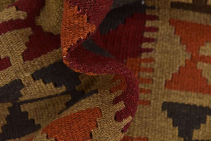 3' 2 x 6' 6 Hand Woven Kilim Maymana Wool Runner Rug