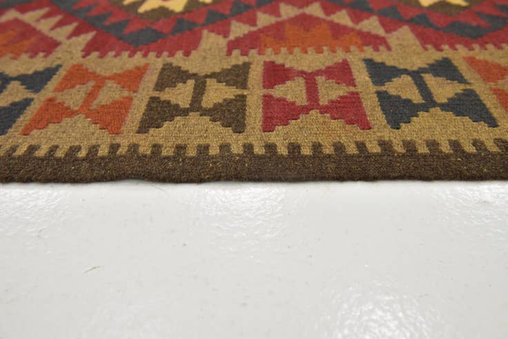 Detail image of 100cm x 195cm Hand Woven Kilim Maymana Wool Runner Rug
