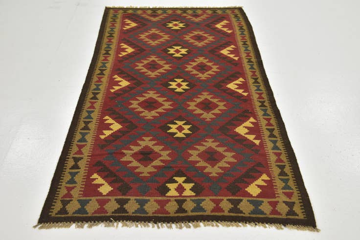 Detail image of 105cm x 200cm Hand Woven Kilim Maymana Wool Runner Rug