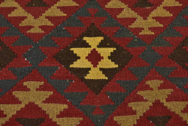 Detail image of 105cm x 200cm Hand Woven Kilim Maymana Wool Runner Rug