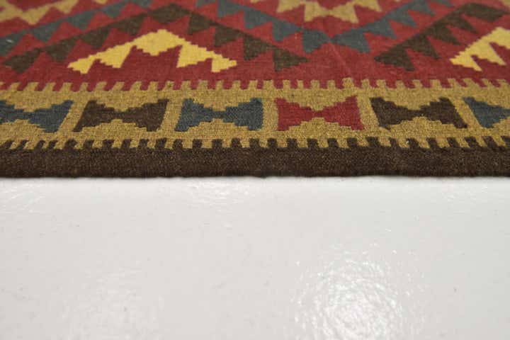 105cm x 200cm Hand Woven Kilim Maymana Wool Runner Rug
