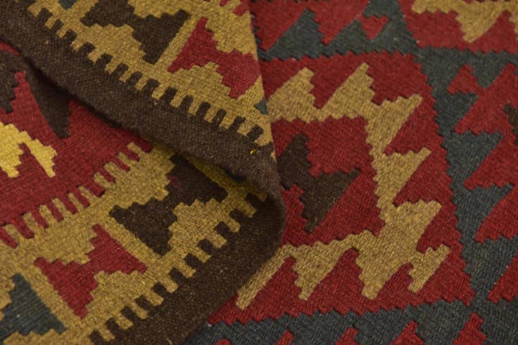 Detail image of 105cm x 200cm Hand Woven Kilim Maymana Wool Runner Rug