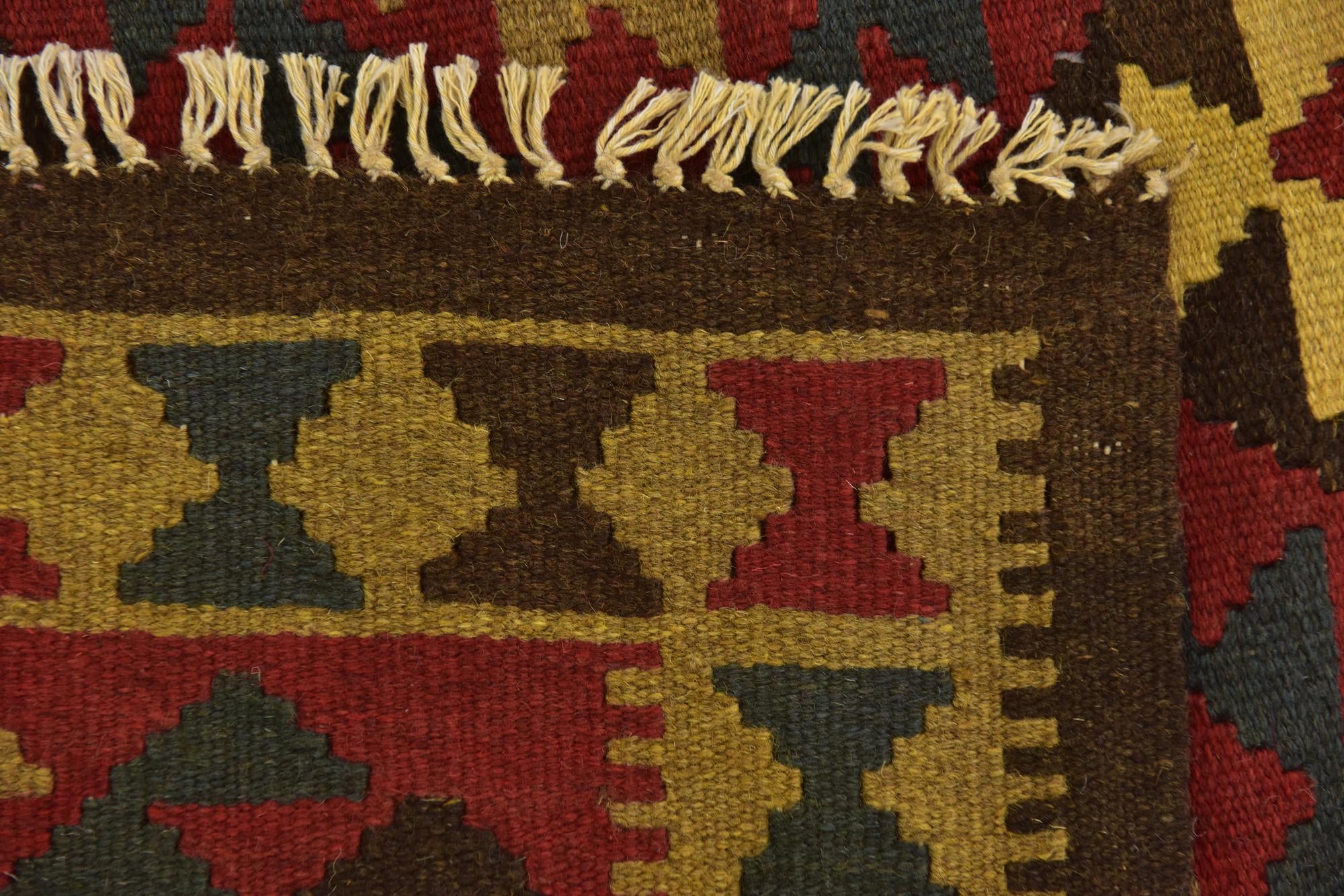 105cm x 200cm Hand Woven Kilim Maymana Wool Runner Rug