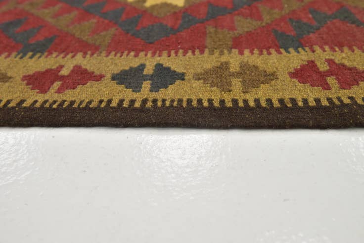 Detail image of 3' 5 x 6' 4 Hand Woven Kilim Maymana Wool Runner Rug