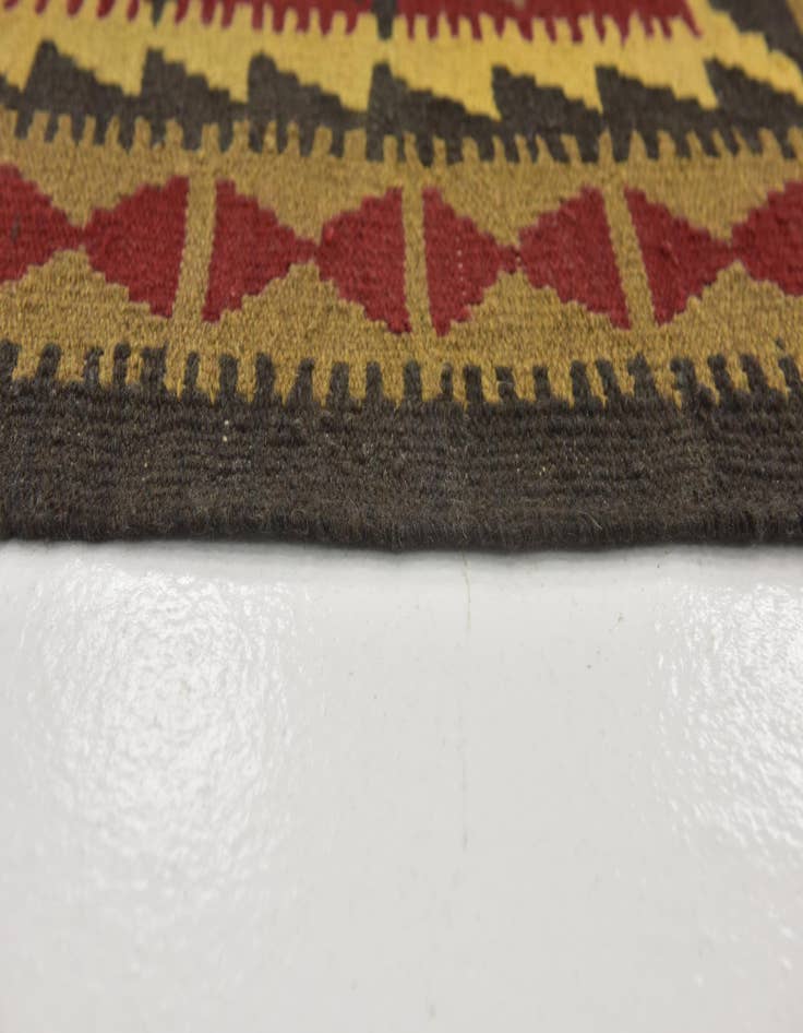 Detail image of 3' 6 x 6' 9  Hand Woven Kilim Maymana Wool Runner Rug