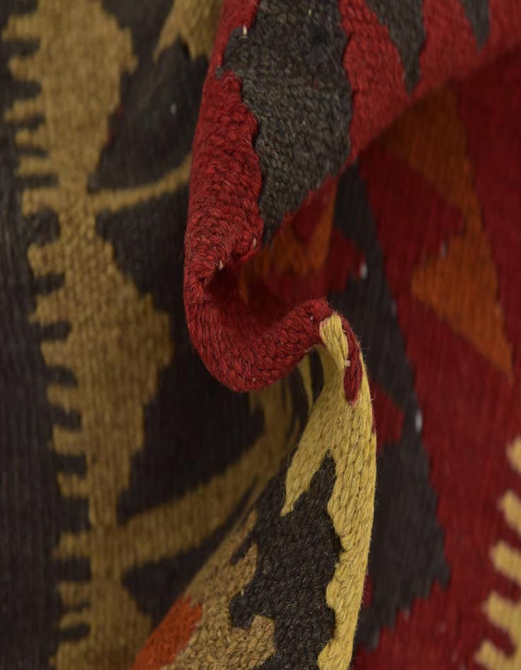 Detail image of 3' 6 x 6' 9  Hand Woven Kilim Maymana Wool Runner Rug