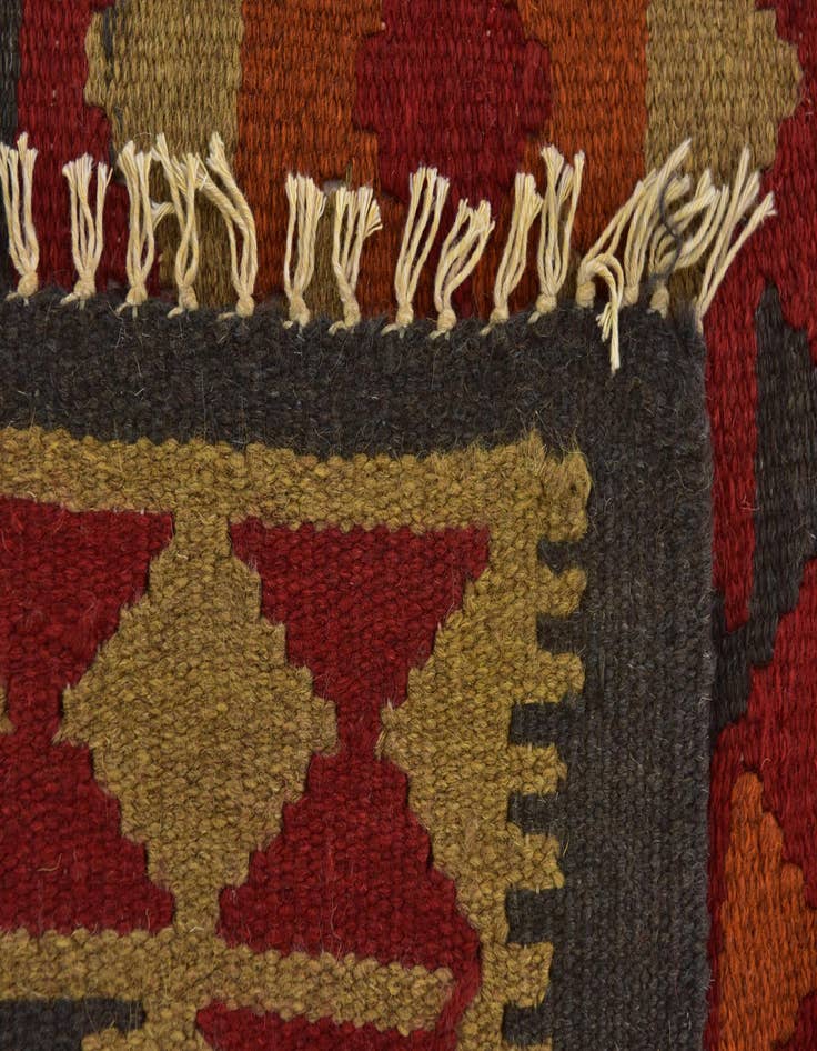 Detail image of 3' 6 x 6' 9  Hand Woven Kilim Maymana Wool Runner Rug