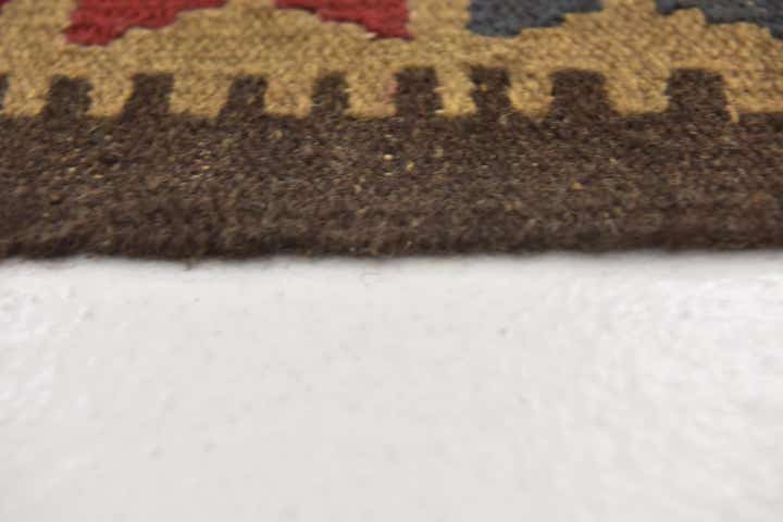 3' 5 x 6' 8 Hand Woven Kilim Maymana Wool Runner Rug