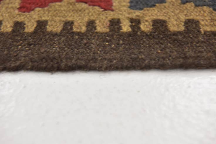 Detail image of 3' 5 x 6' 8 Hand Woven Kilim Maymana Wool Runner Rug
