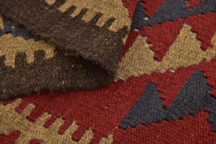 3' 5 x 6' 8 Hand Woven Kilim Maymana Wool Runner Rug