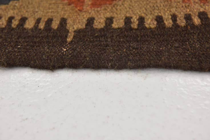 Detail image of 3' 4 x 6' 4 Hand Woven Kilim Maymana Wool Runner Rug