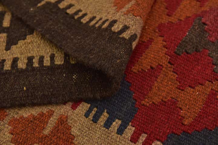 3' 4 x 6' 4 Hand Woven Kilim Maymana Wool Runner Rug