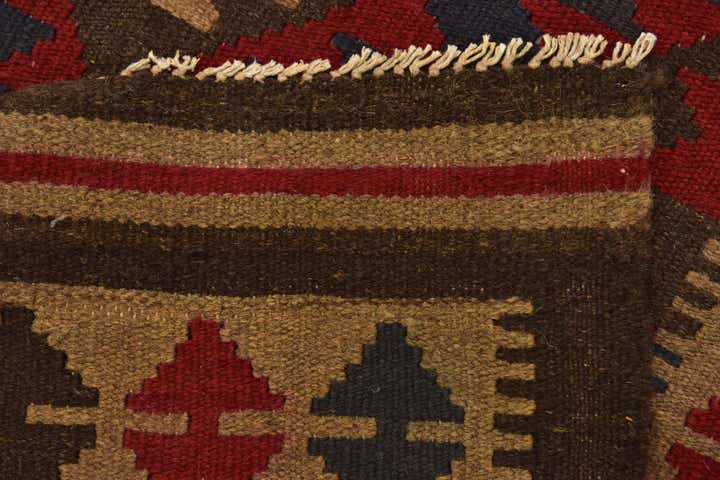 3' 4 x 6' 4 Hand Woven Kilim Maymana Wool Runner Rug