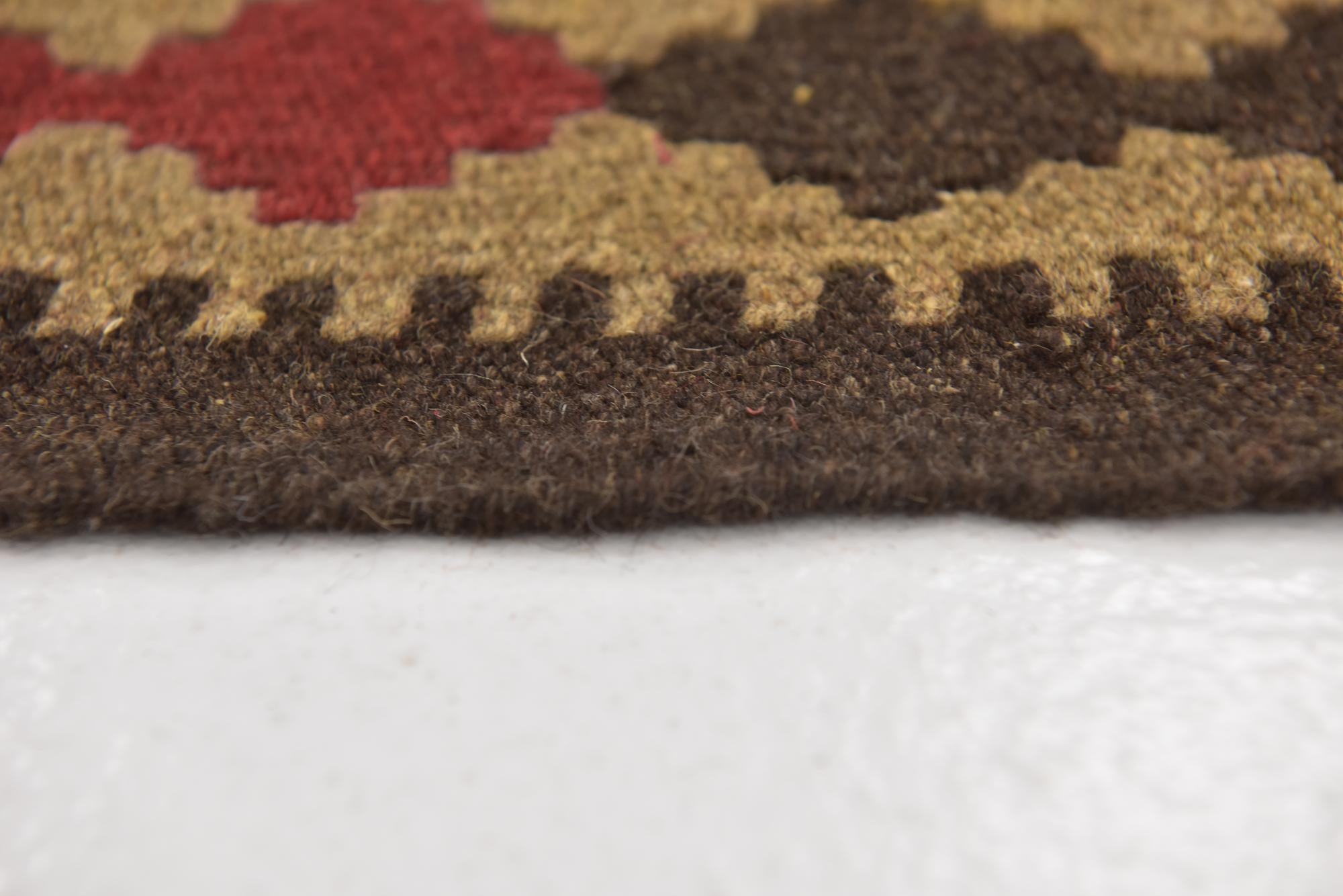 3' 5 x 6' 7 Hand Woven Kilim Maymana Wool Runner Rug