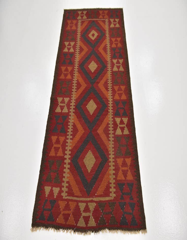 Detail image of 3' 4 x 6' 5  Hand Woven Kilim Maymana Wool Runner Rug