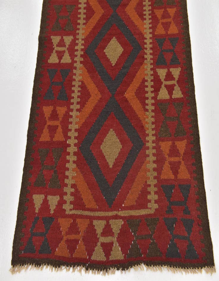 Detail image of 3' 4 x 6' 5  Hand Woven Kilim Maymana Wool Runner Rug