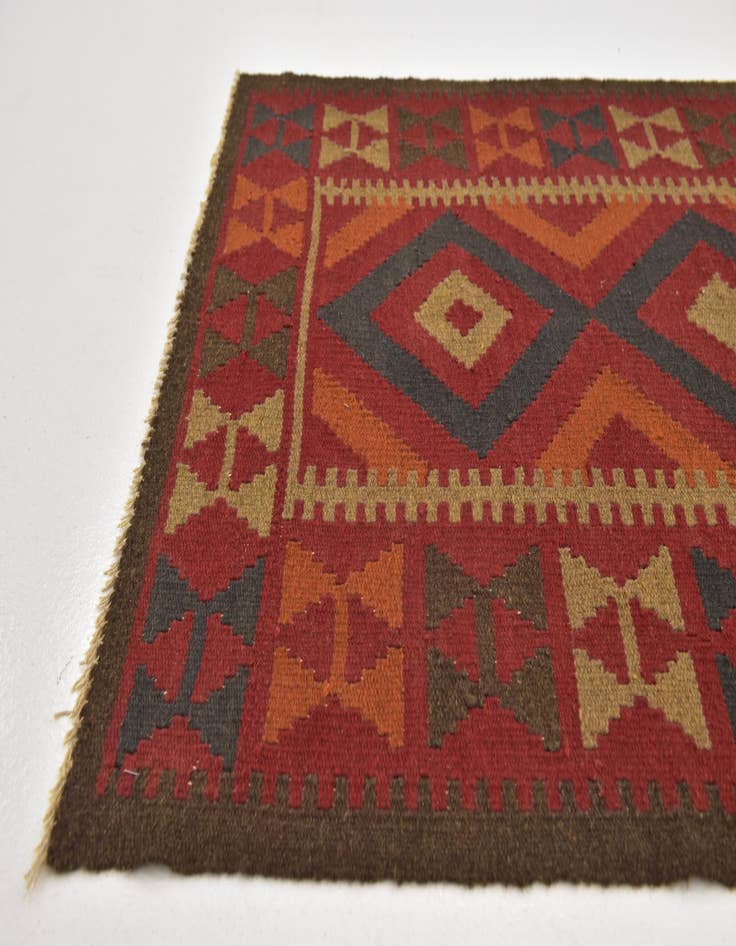 Detail image of 3' 4 x 6' 5  Hand Woven Kilim Maymana Wool Runner Rug