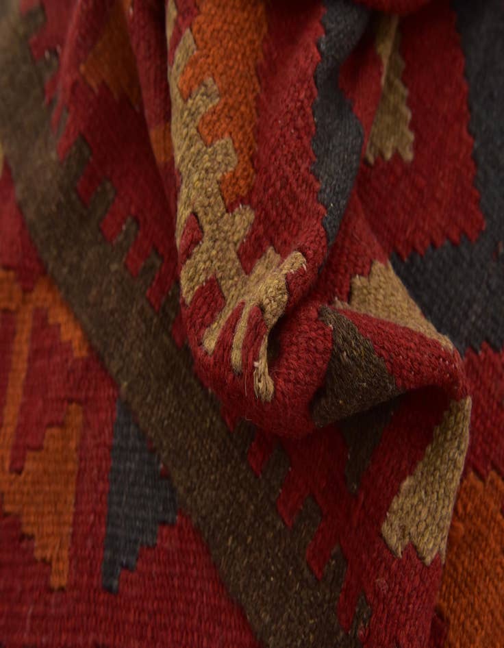 Detail image of 3' 4 x 6' 5  Hand Woven Kilim Maymana Wool Runner Rug