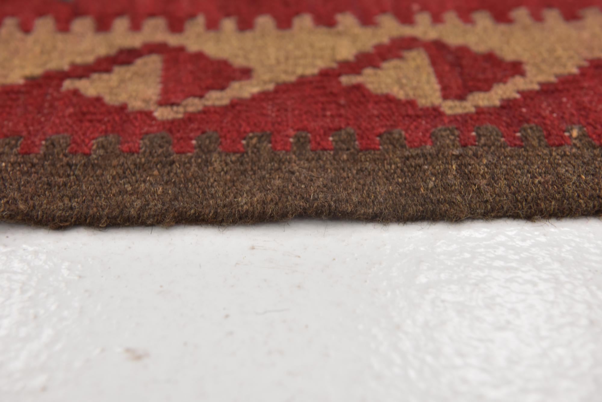 100cm x 195cm Hand Woven Kilim Maymana Wool Runner Rug