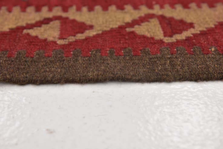 Detail image of 3' 3 x 6' 5 Hand Woven Kilim Maymana Wool Runner Rug