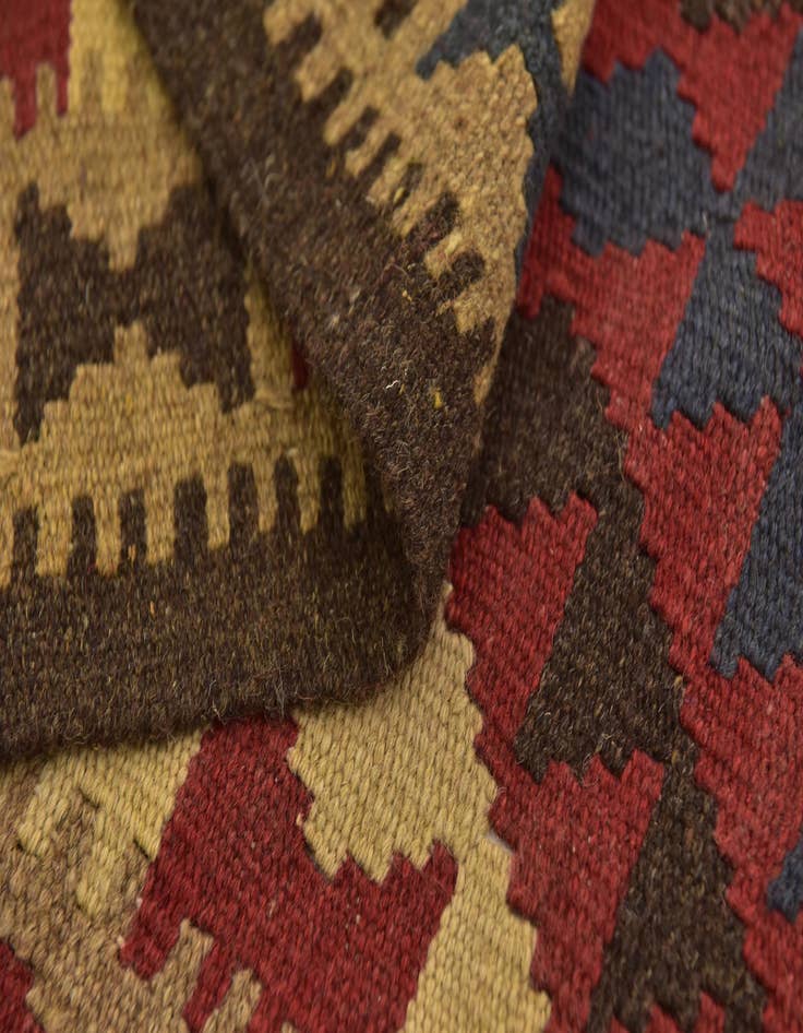 Detail image of 3' 3 x 6' 5  Hand Woven Kilim Maymana Wool Runner Rug