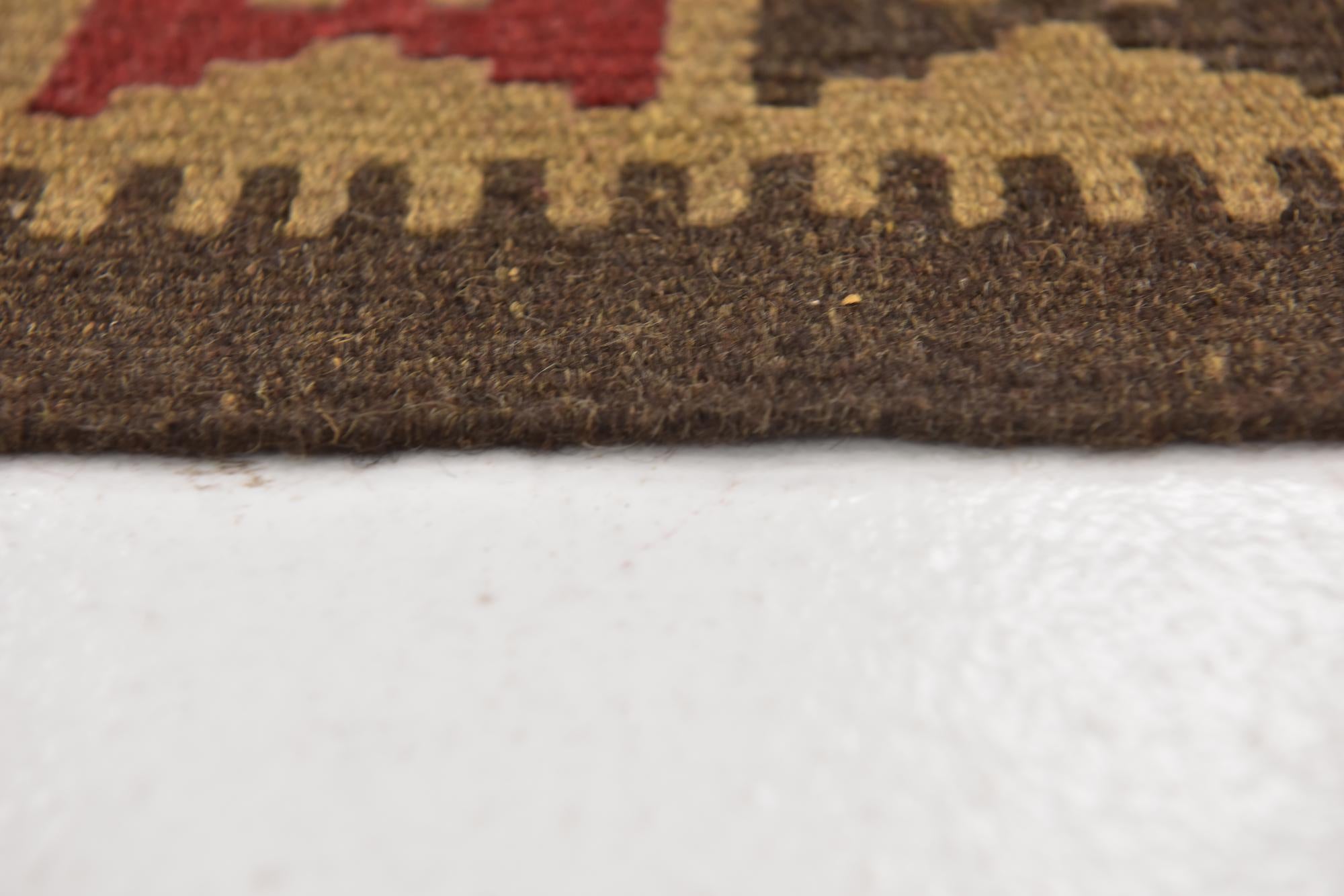 3' 3 x 6' 6 Hand Woven Kilim Maymana Wool Runner Rug