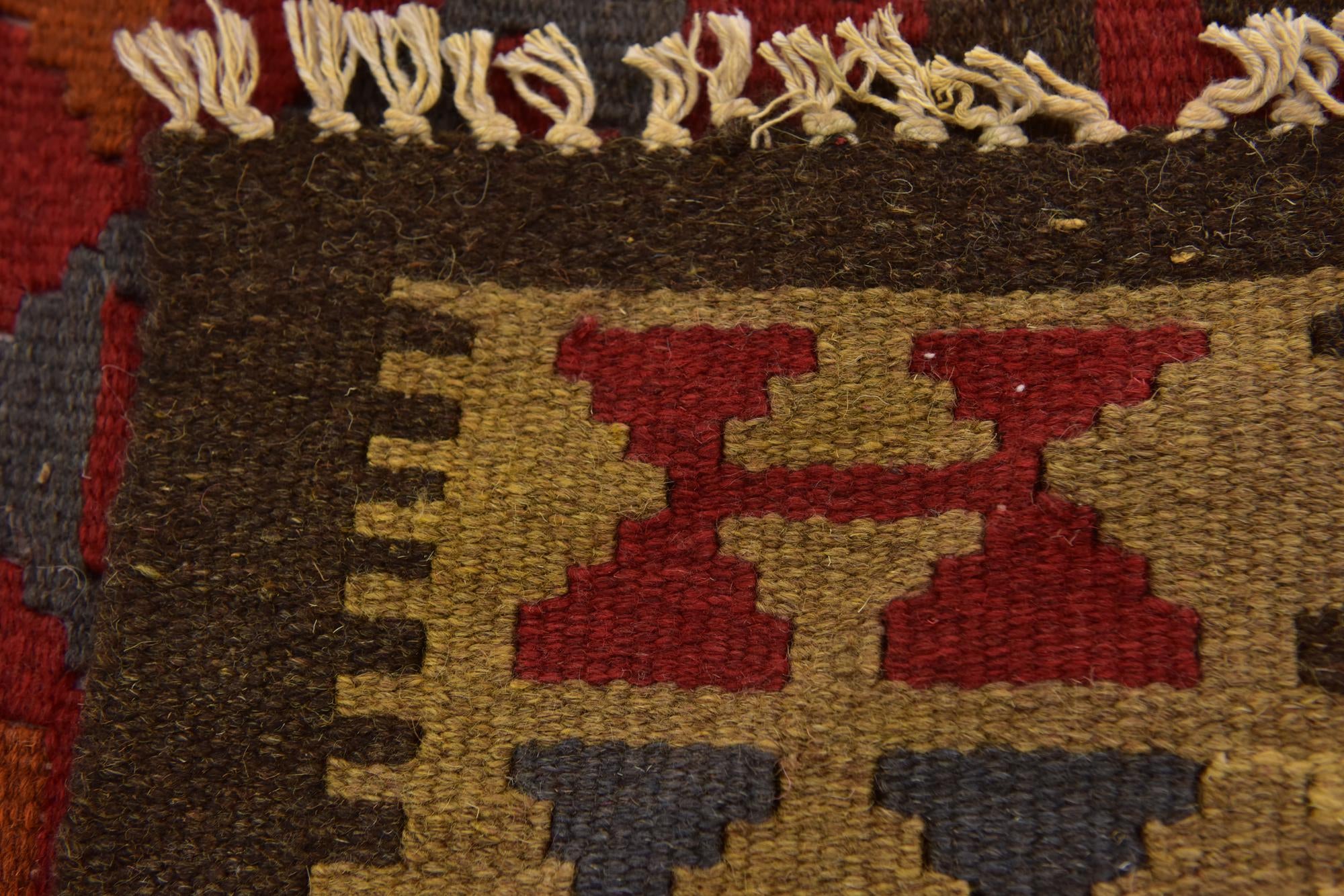 3' 3 x 6' 6 Hand Woven Kilim Maymana Wool Runner Rug