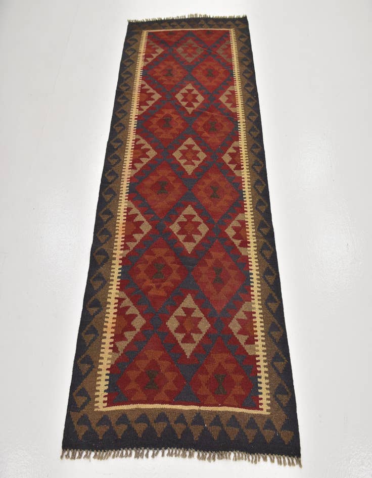 Detail image of 3' 5 x 6' 5  Hand Woven Kilim Maymana Wool Runner Rug