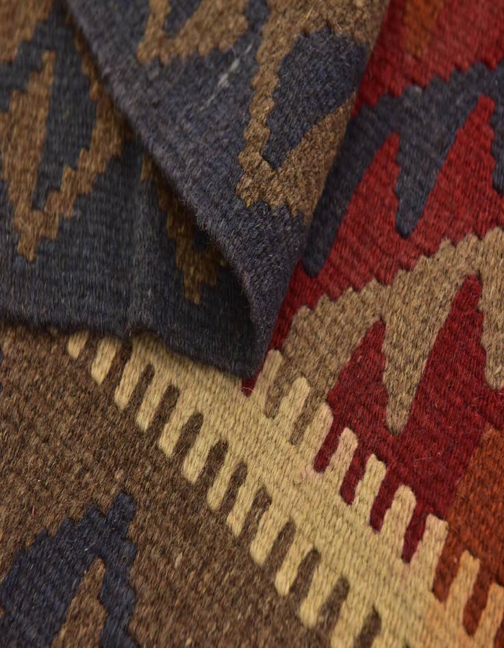 Detail image of 3' 5 x 6' 5  Hand Woven Kilim Maymana Wool Runner Rug