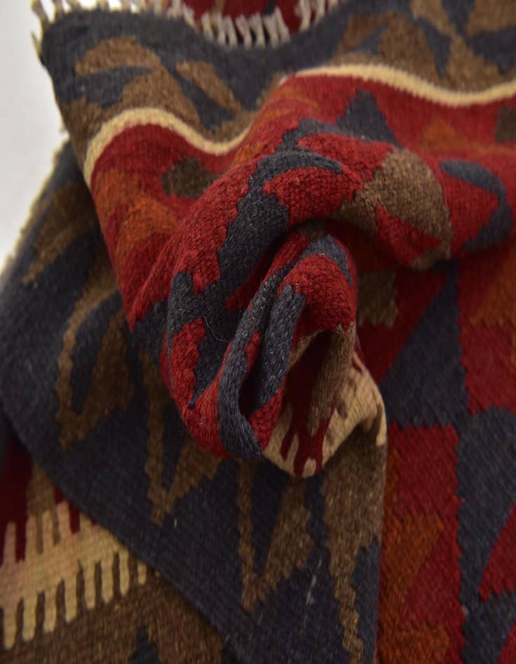 Detail image of 3' 5 x 6' 5  Hand Woven Kilim Maymana Wool Runner Rug