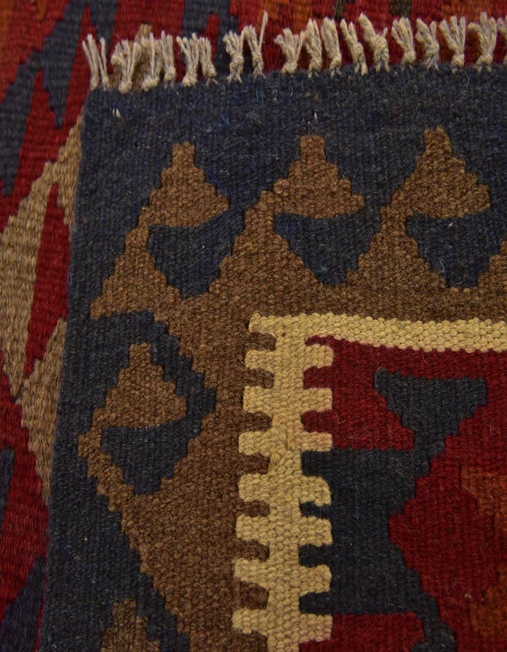 Detail image of 3' 5 x 6' 5  Hand Woven Kilim Maymana Wool Runner Rug