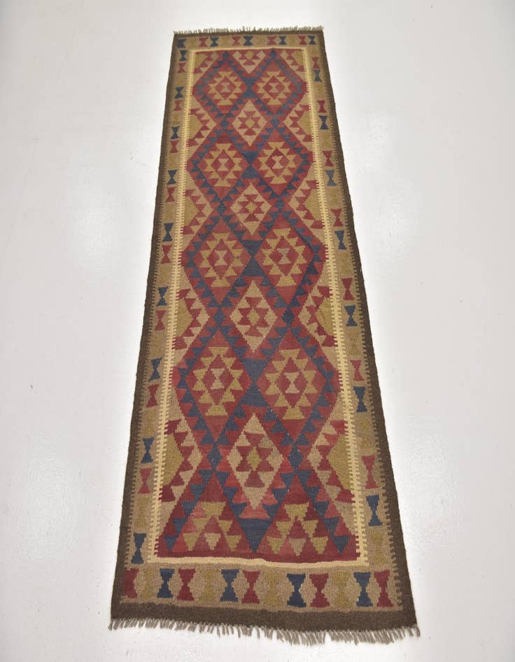 Detail image of 3' 3 x 6' 6  Hand Woven Kilim Maymana Wool Runner Rug