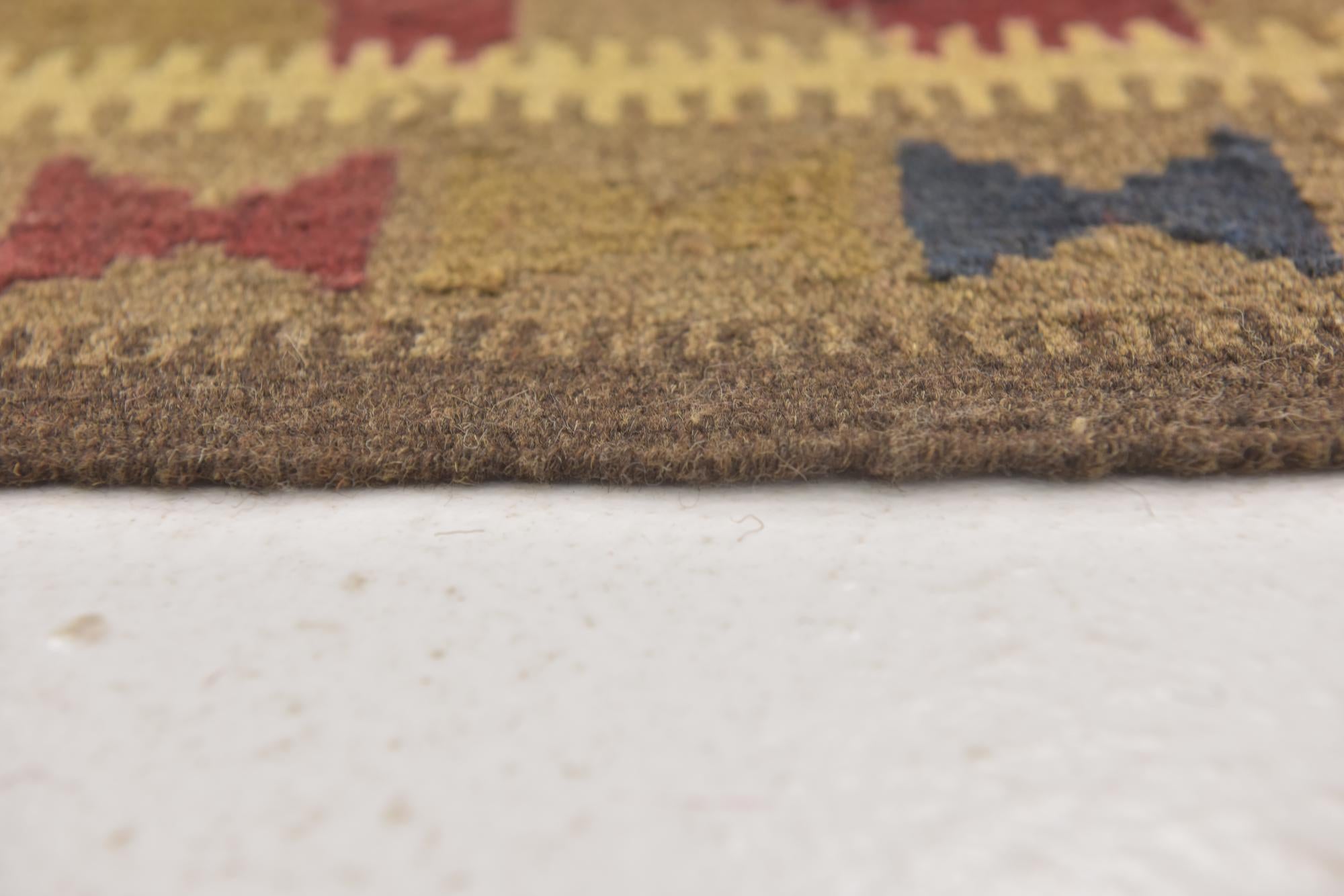 3' 3 x 6' 6 Hand Woven Kilim Maymana Wool Runner Rug